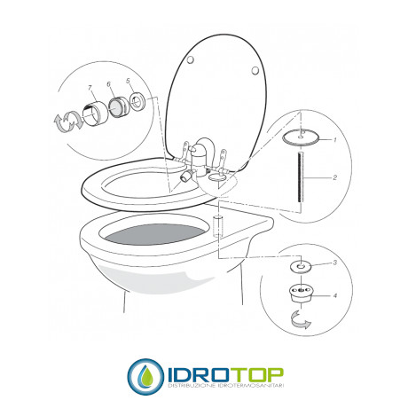 Copriwater Bidet 520 per Wc Sospesi e Filo Muro-con Miscelatore Integrato.